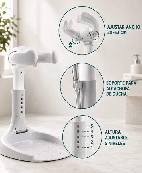 Soporte de baño anticaída para bebé